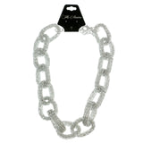 Mi Amore Adjustable Link Collar-Necklace White