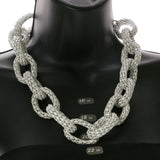 Mi Amore Adjustable Link Collar-Necklace White