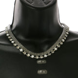 Mi Amore Adjustable Collar-Necklace Silver-Tone/White