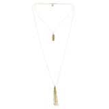 Mi Amore Feather Layered-Necklace Gold-Tone