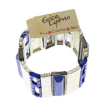 Erica Lyons Designer Stretch-Bracelet Silver-Tone & Blue