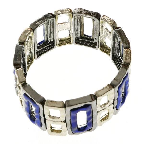 Erica Lyons Designer Stretch-Bracelet Silver-Tone & Blue