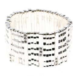 Erica Lyons Crystal Accented Stretch-Bracelet Silver-Tone
