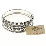 Erica Lyons Crystal Accented Bracelet-Set Silver-Tone