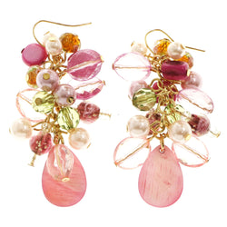 Erica Lyons Dangle-Earrings Gold-Tone/Pink