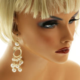 Erica Lyons Arcylic Pearls Dangle-Earrings Gold-Tone/White