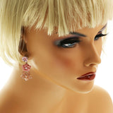 Erica Lyons Flower Dangle-Earrings Gold-Tone/Pink
