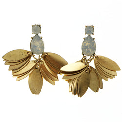 Erica Lyons Opaque Crystal  Dangle-Earrings Gold-Tone