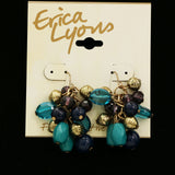 Erica Lyons Beads Dangle-Earrings Gold-Tone/Green