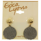 Erica Lyons Dangle-Earrings Dark-Silver/Gold-Tone