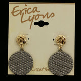 Erica Lyons Dangle-Earrings Dark-Silver/Gold-Tone
