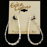 Erica Lyons Hammered Texture Dangle Post-Earrings Silver-Tone