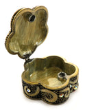 Ornately shaped jewelry holder with enamel coloring and AB finished rhinestones JHS3