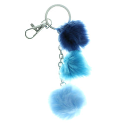 Mi Amore Tassel Split-Ring-Keychain Silver-Tone/Blue