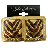 Gold-Tone & Multi Colored Metal Clip-On-Earrings #LQC107