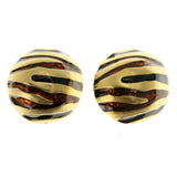 Gold-Tone & Multi Colored Metal Clip-On-Earrings #LQC108