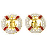 Anchor Life preserver Clip-On-Earrings Colorful & Gold-Tone Colored #LQC17