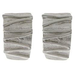 Silver-Tone Metal Clip-On-Earrings #LQC191