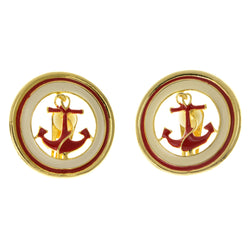 Anchor Clip-On-Earrings Colorful & Gold-Tone Colored #LQC20