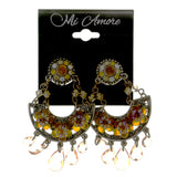 Flowers Clip-On-Earrings With Faceted Accents  Colorful #LQC210