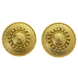 Gold-Tone Metal Clip-On-Earrings #LQC293