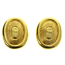 Gold-Tone Metal Clip-On-Earrings #LQC297