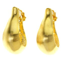 Gold-Tone Metal Clip-On-Earrings #LQC299