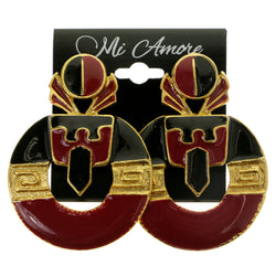 Colorful & Gold-Tone Colored Metal Clip-On-Earrings #LQC303