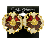 Four Leaf Clover Clip-On-Earrings Colorful & Gold-Tone Colored #LQC308