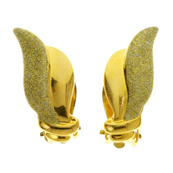 Glitter Clip-On-Earrings Gold-Tone Color  #LQC331
