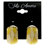 Glitter Clip-On-Earrings Colorful & Gold-Tone Colored #LQC33