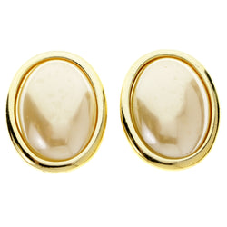 Gold-Tone Acrylic Clip-On-Earrings #LQC459