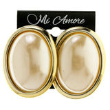 Gold-Tone Acrylic Clip-On-Earrings #LQC459