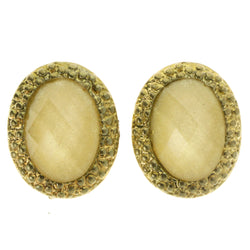 Glitter Clip-On-Earrings With Faceted Accents  Gold-Tone Color #LQC464