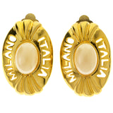 Milano  Italia Clip-On-Earrings  With Faceted Accents Gold-Tone Color #LQC481