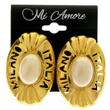 Milano  Italia Clip-On-Earrings  With Faceted Accents Gold-Tone Color #LQC481