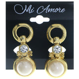 Mi Amore Clip-On-Earrings Gold-Tone/White