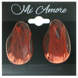 Mi Amore Grass Encased Clip-On-Earrings Red