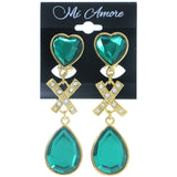 Mi Amore Heart Clip-On-Earrings Gold-Tone/Green