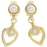 Mi Amore Clip-On-Earrings Gold-Tone/White