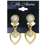 Mi Amore Clip-On-Earrings Gold-Tone/White