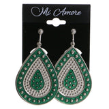 Mi Amore Clip-On-Earrings Silver-Tone/Green