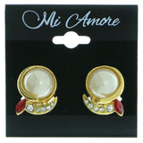 Mi Amore Clip-On-Earrings Gold-Tone/Red