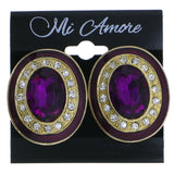 Mi Amore Clip-On-Earrings Gold-Tone/Purple