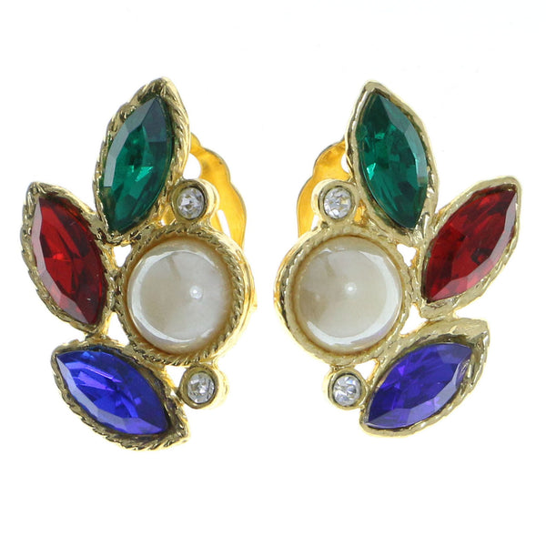 Mi Amore Clip-On-Earrings Gold-Tone/Multicolor