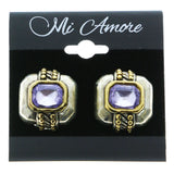 Mi Amore Clip-On-Earrings Silver-Tone/Purple