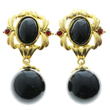 Mi Amore Red Crystal Accents Clip-On-Earrings Gold-Tone/Black