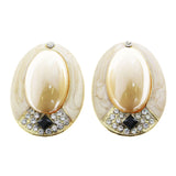 Mi Amore Crystal Accents Clip-On-Earrings Gold-Tone