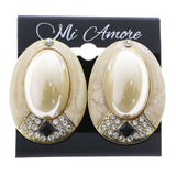 Mi Amore Crystal Accents Clip-On-Earrings Gold-Tone