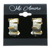 Mi Amore Crystal Accents Clip-On-Earrings Silver-Tone